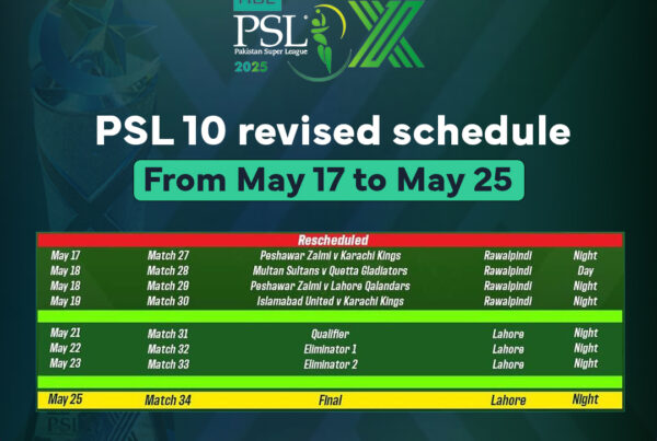 PSL revised schedule