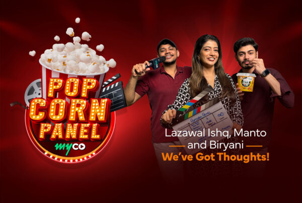 Popcorn Panel cover pic featuring all hosts of the panel.