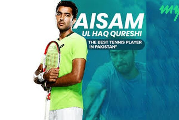 Aisam-ul-Haq Qureshi holding a tennis racket, featured in a player spotlight image.