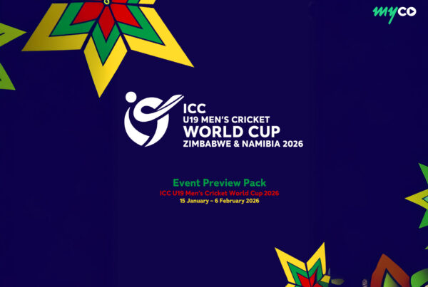 Feature image of ICC U19 Men’s Cricket World Cup 2026 with minimalist design