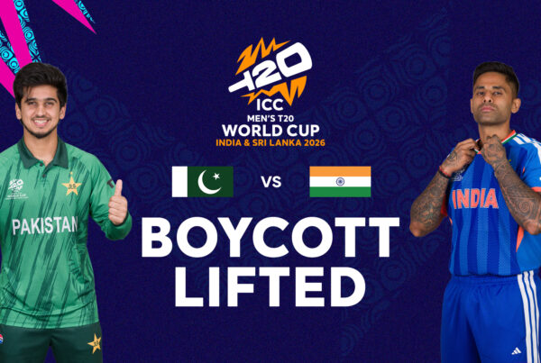 Players from India and Pakistan featured in image announcing boycott lifted